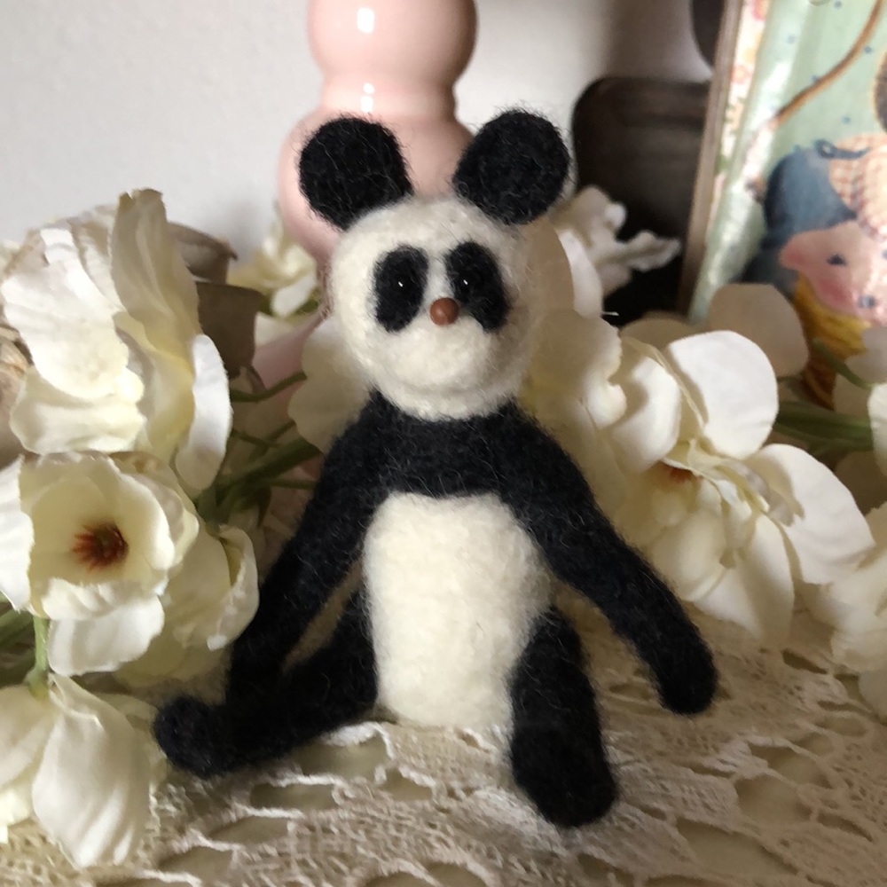 Handmade Needle Felted Panda Bear